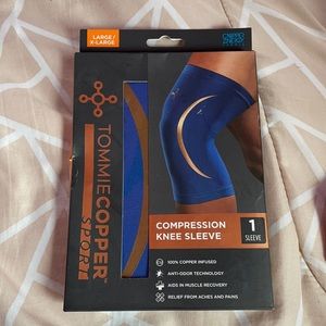 New Tommie Copper Sport Compression Knee Sleeve, Blue, large/X-Large